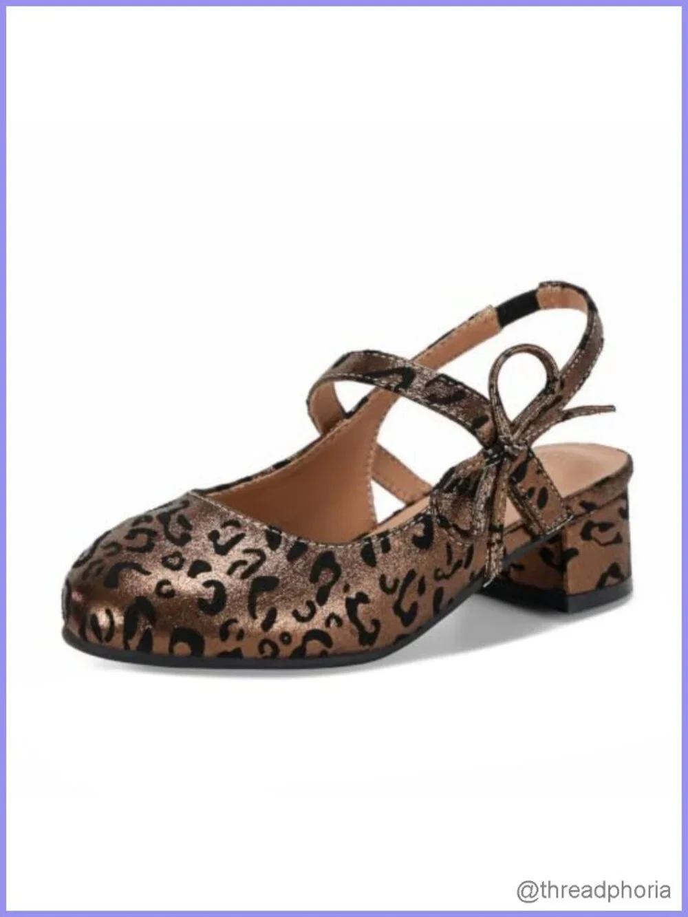 Girls Low Heel Slingback Mary Jane Pumps with Bow Adjustable Strap